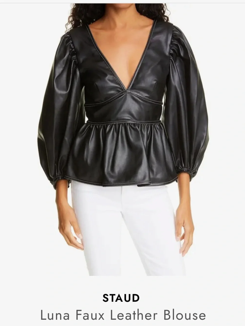 Luna Vegan Leather Peplum Top